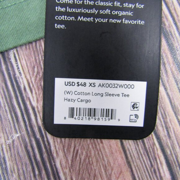 Allbirds NEW NWT Womens XS Green Cotton Long Sleeve Tee T Shirt Hazy Cargo - Picture 4 of 8